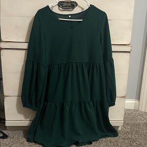 Elegant Green Tiered Dress
